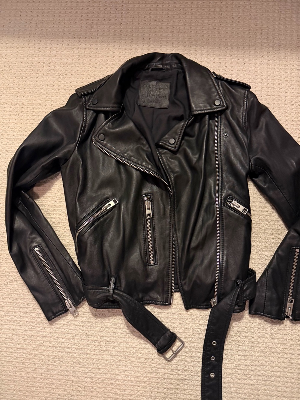 AllSaints Black Moto Jacket - Size 6